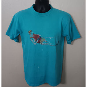 VTG 80s 90s Water Ski Skier Adult Medium T-shirt Single Stitch Teal Wilson USA